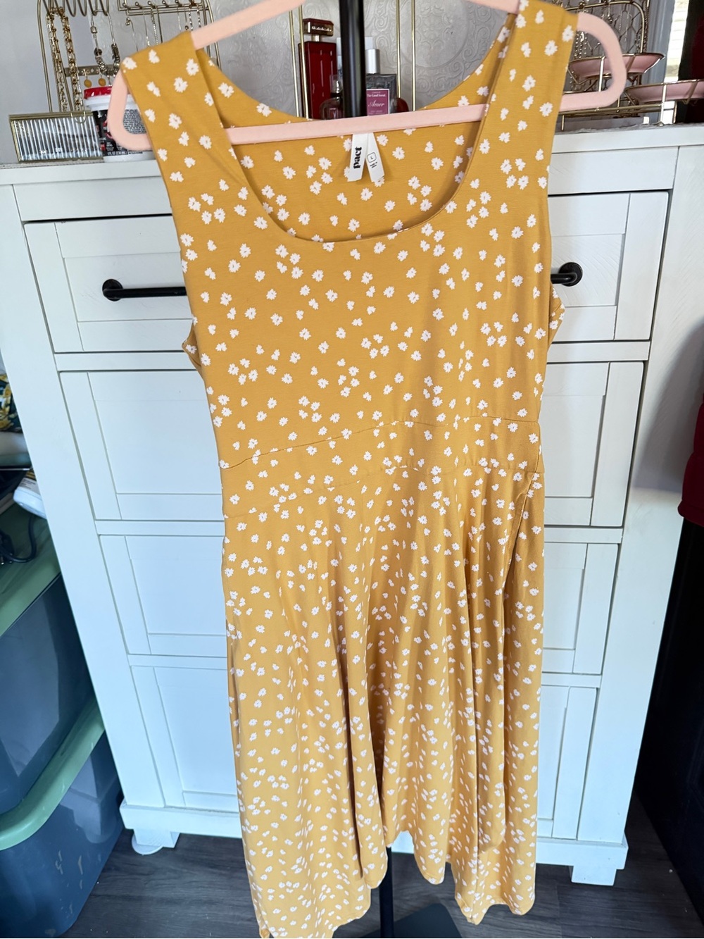 Pact Organic Cotton Fit & Flare Handkerchief Hem Dress - Size Large - Picture 3 of 4